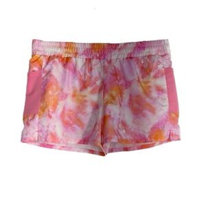 Xersion Girls Tie-Dye Pink Orange Quick Dry Running Shorts 18.5 Plus